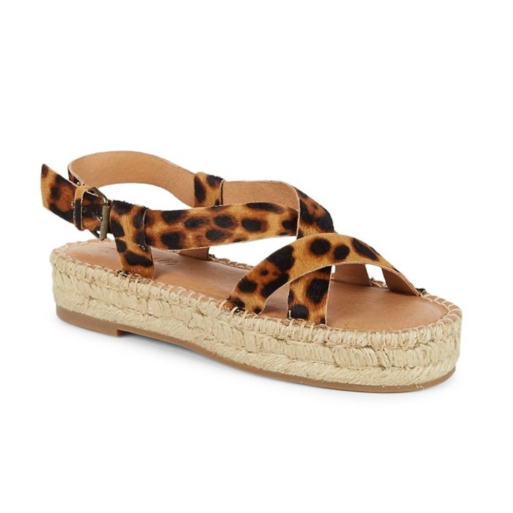 NEW Madewell Animal Print Malia Calf Hair Espadrilles - Picture 1 of 10